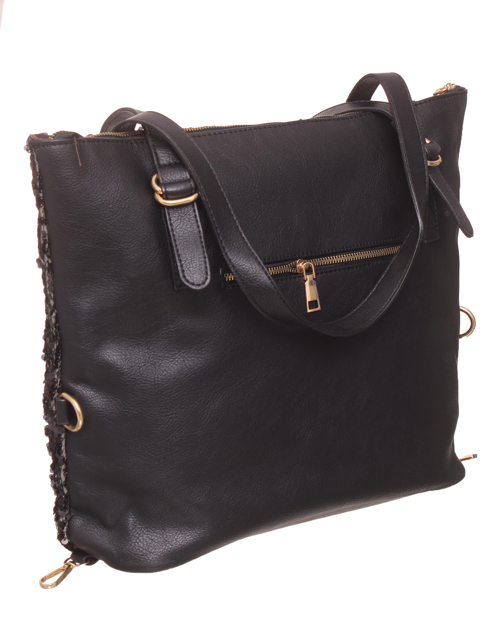 Rotitoo Women's Casual Sequin Flap Leather Handbag — صورة 3