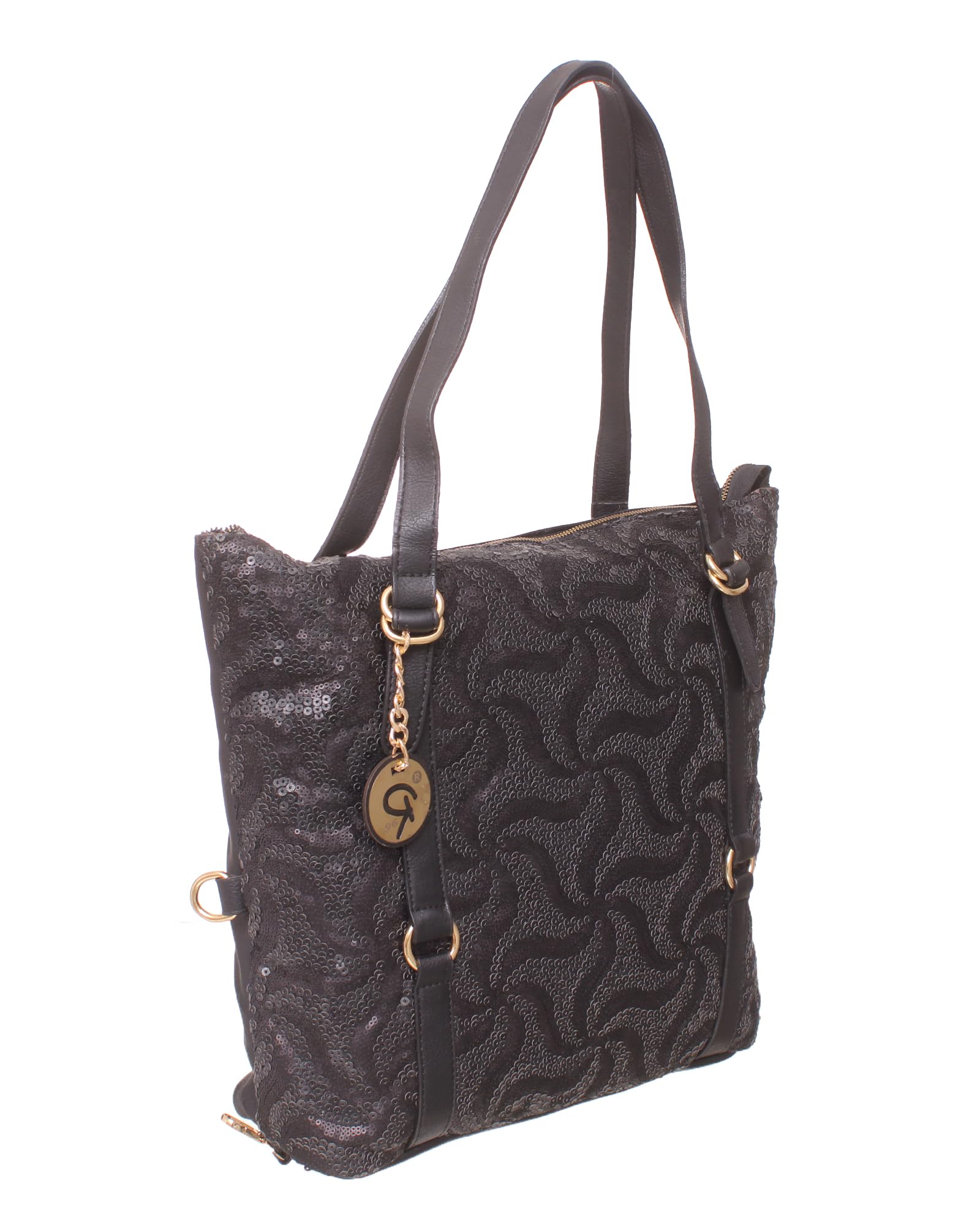 Rotitoo Women's Casual Sequins Flap Leather Handbag — صورة 2