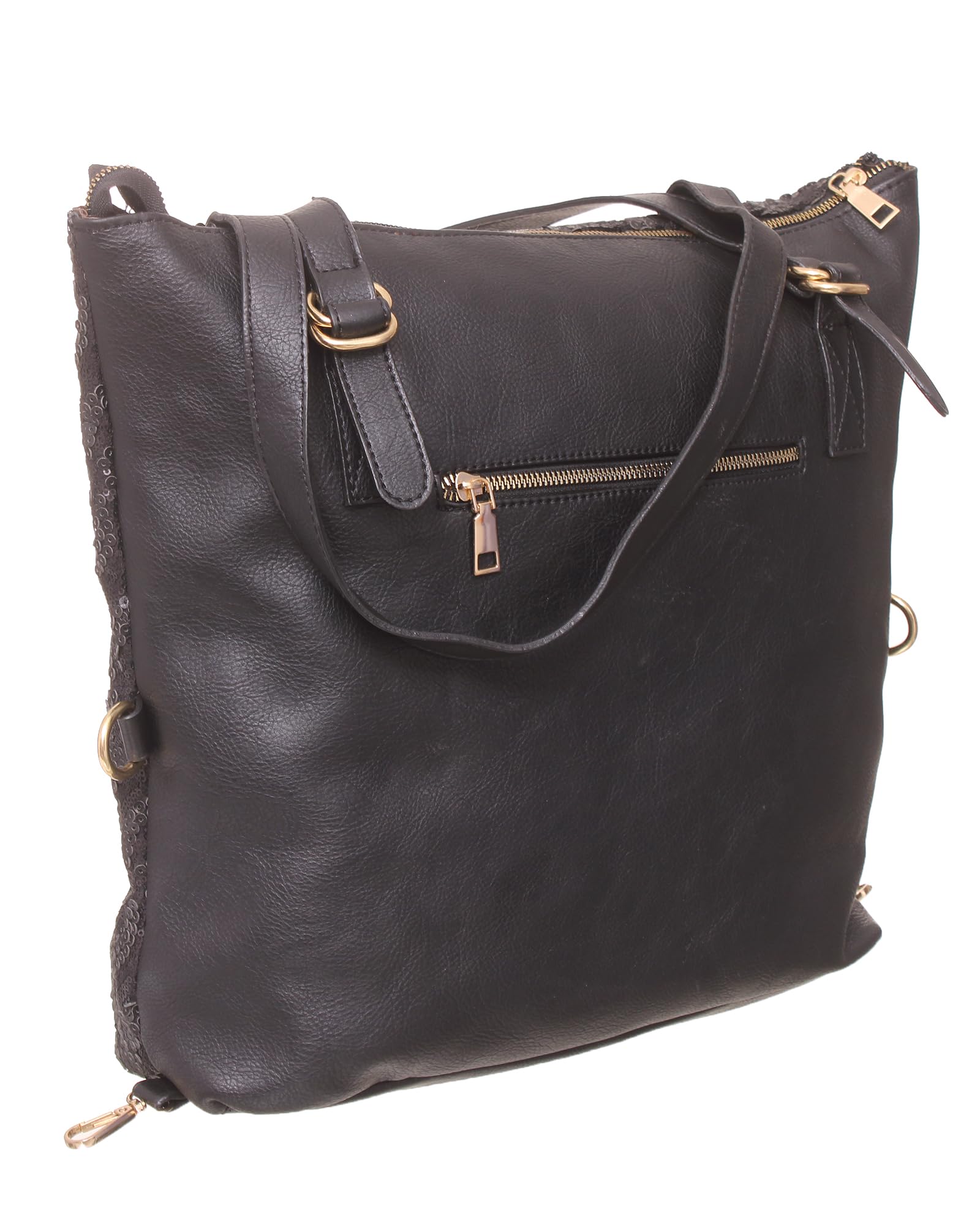 Rotitoo Women's Casual Sequins Flap Leather Handbag — صورة 3