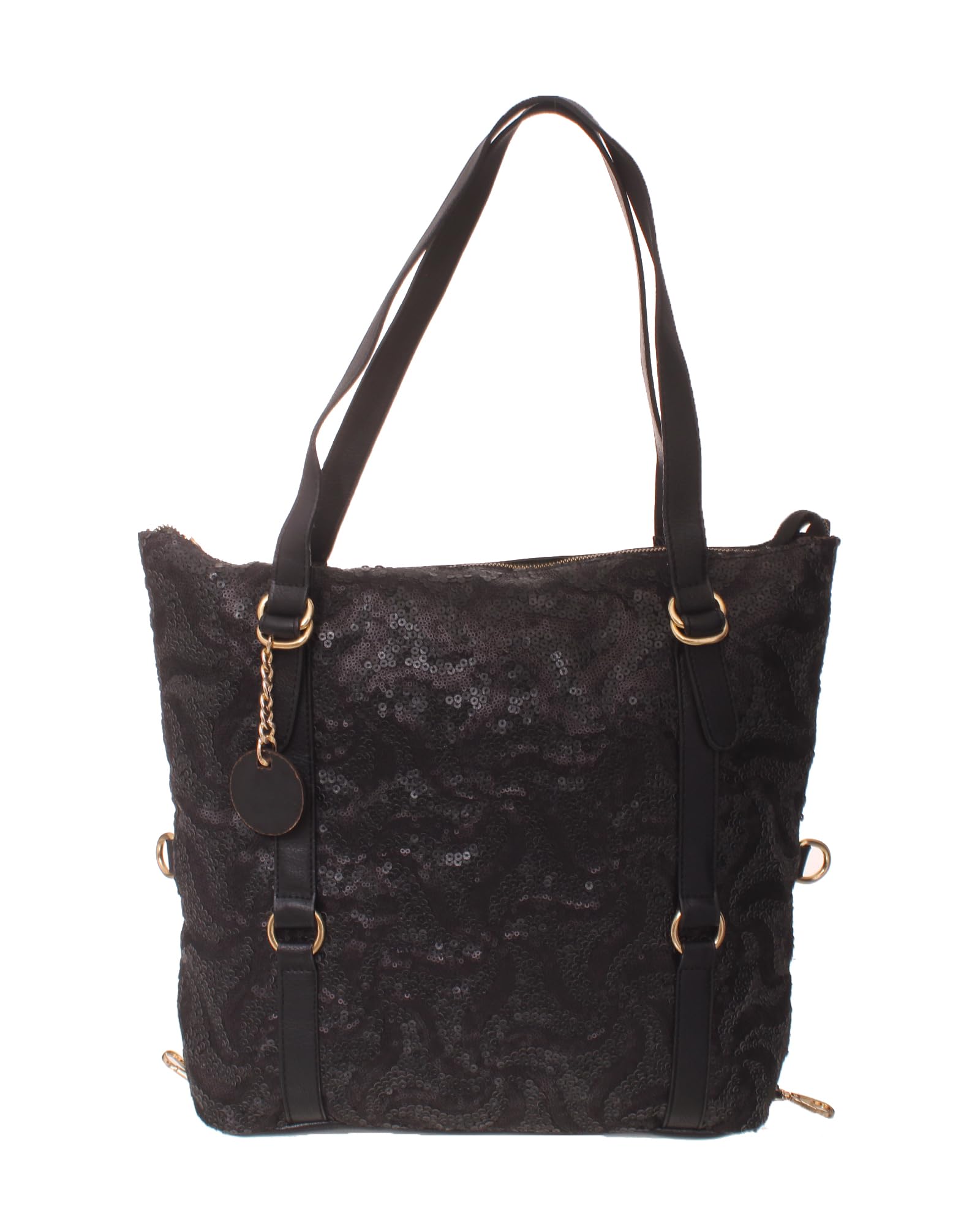 Rotitoo Women's Casual Sequins Flap Leather Handbag — صورة 4
