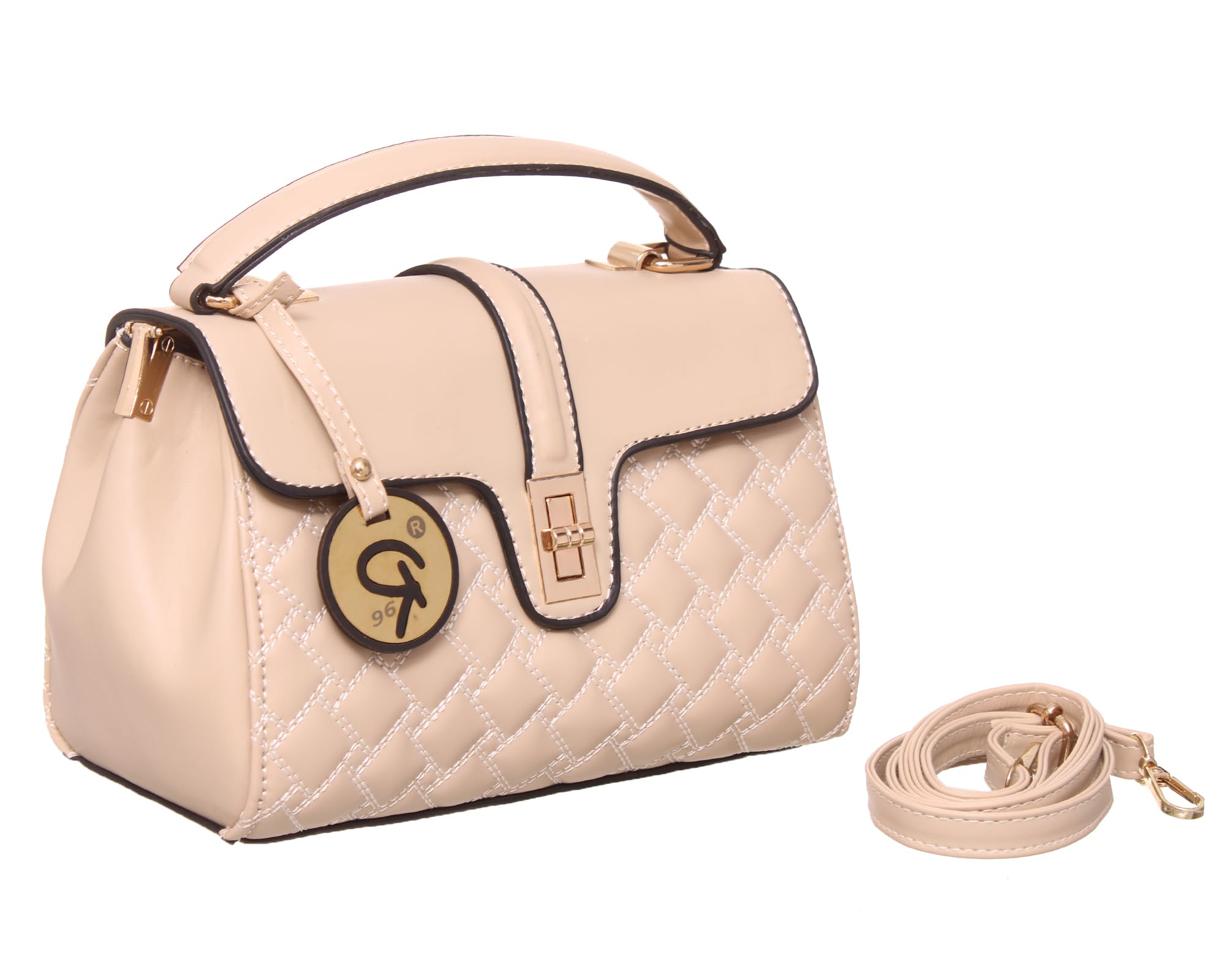 Rotitoo Women's Checkered Captonian Leather Crossbody Bag — صورة 2