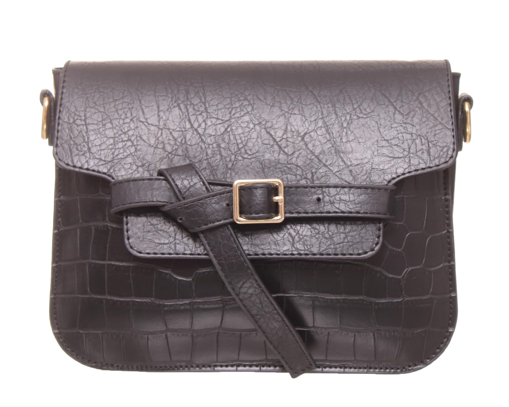 Rotitoo Women's Natural Leather Crossbody Bag — RT — 77-1-Black