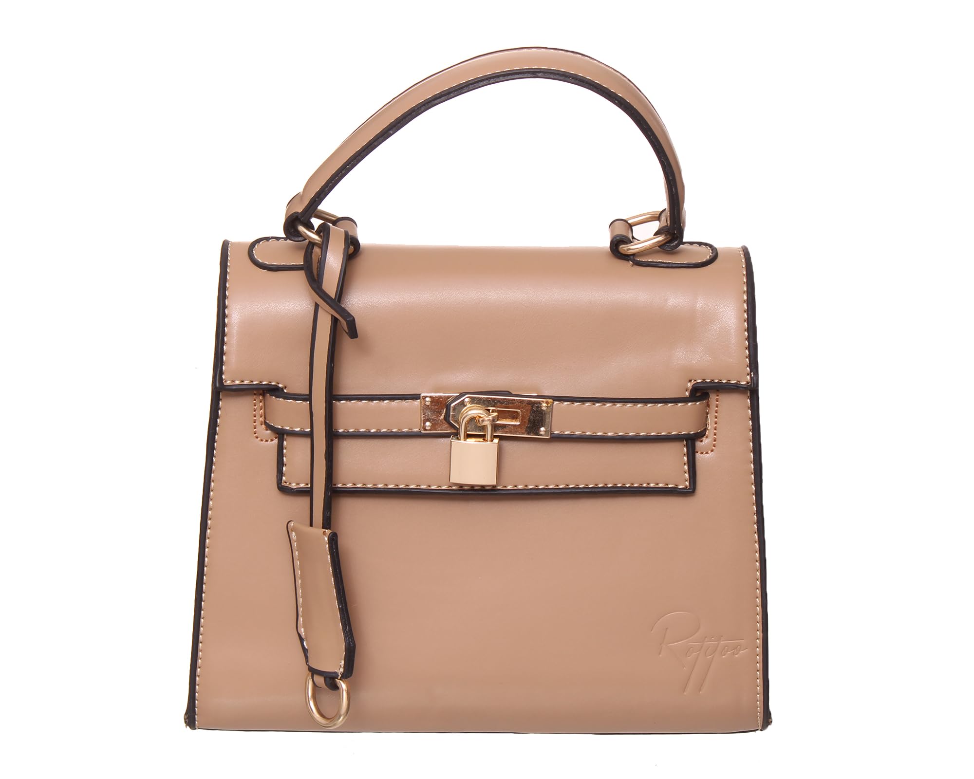 Rotitoo Women's Natural Leather Handbag — RT — 78-1-Café