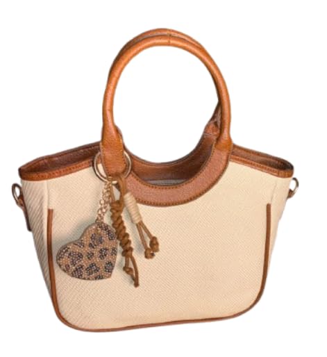 حقيبة روتيتو الفاخرة — موديل RT — 149 Crossbody وTop Handle Bag With Leather TrimTextured Fabric with Charm